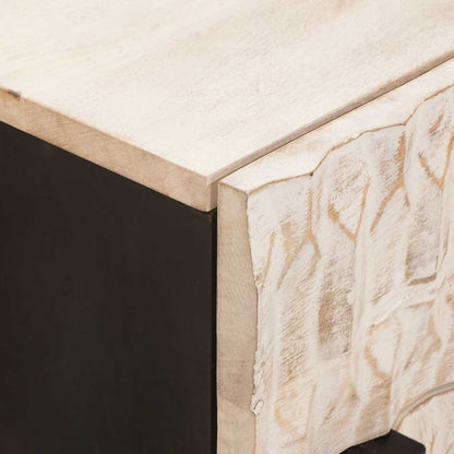 vidaXL Bedside Cabinet White 50 x 33 x 60 cm Solid Mango Wood 6