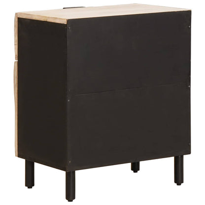 vidaXL Bedside Cabinet White 50 x 33 x 60 cm Solid Mango Wood 5