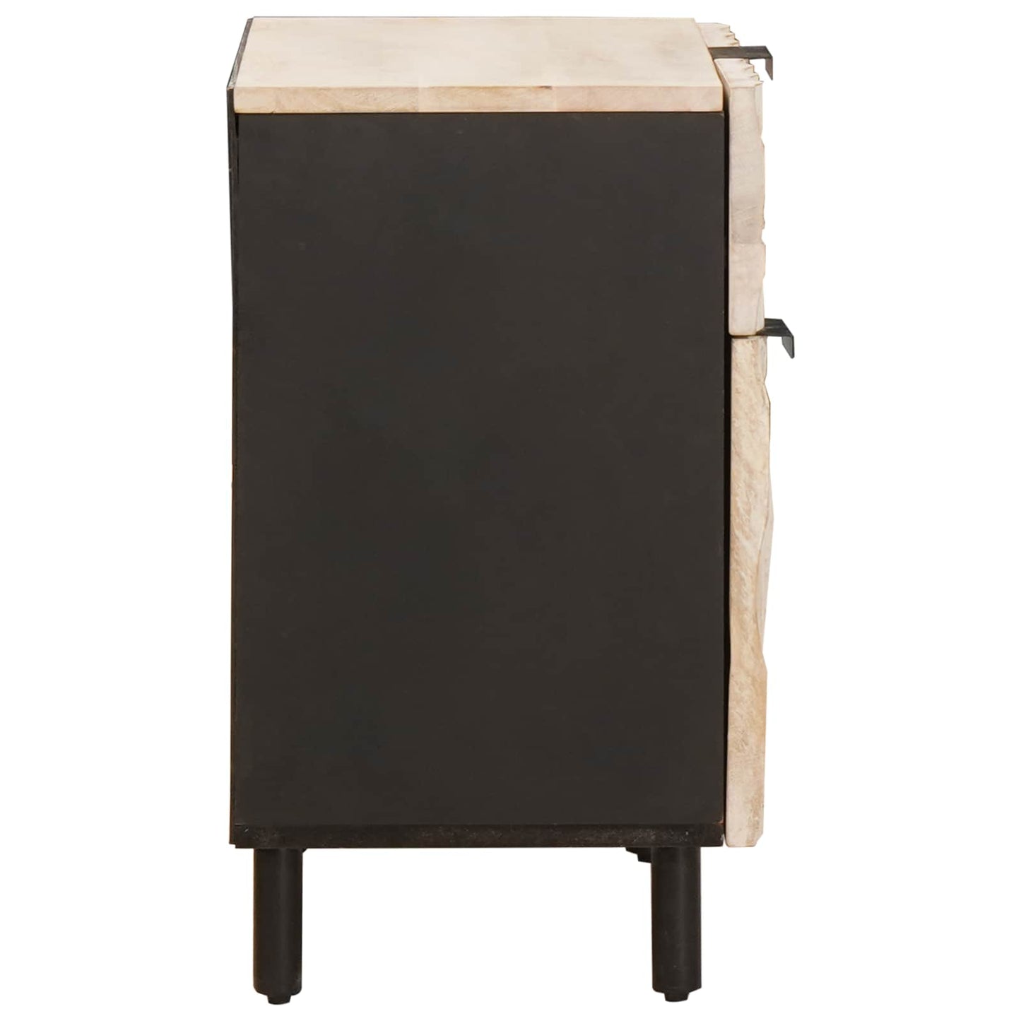 vidaXL Bedside Cabinet White 50 x 33 x 60 cm Solid Mango Wood 4