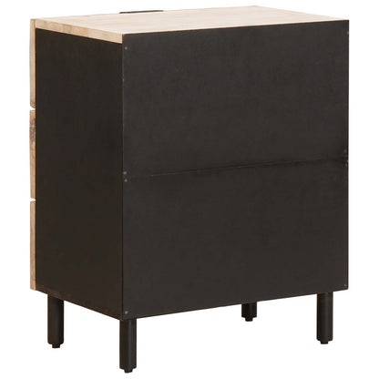 vidaXL Bedside Cabinet White 50 x 33 x 62 cm Solid Mango Wood 5