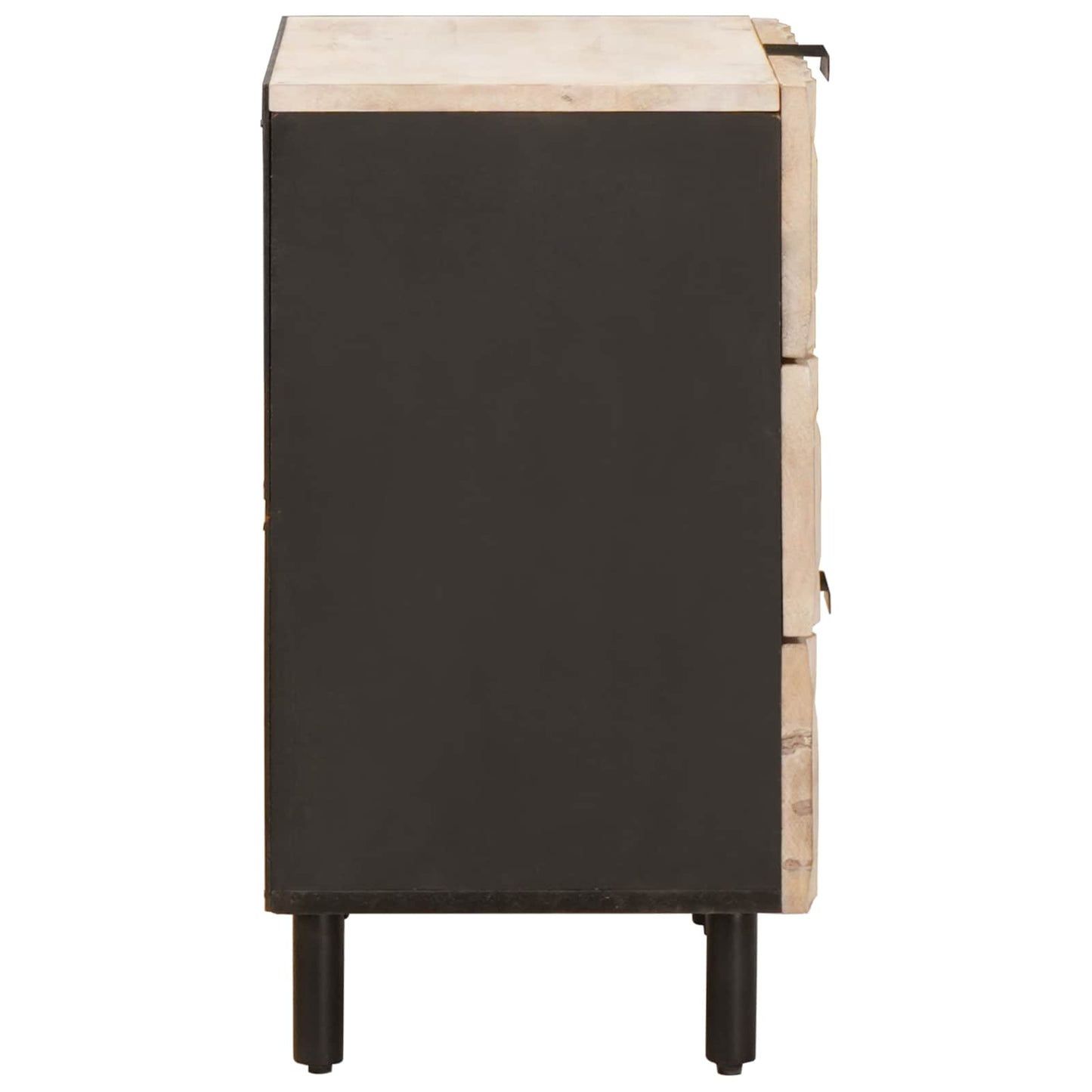 vidaXL Bedside Cabinet White 50 x 33 x 62 cm Solid Mango Wood 4