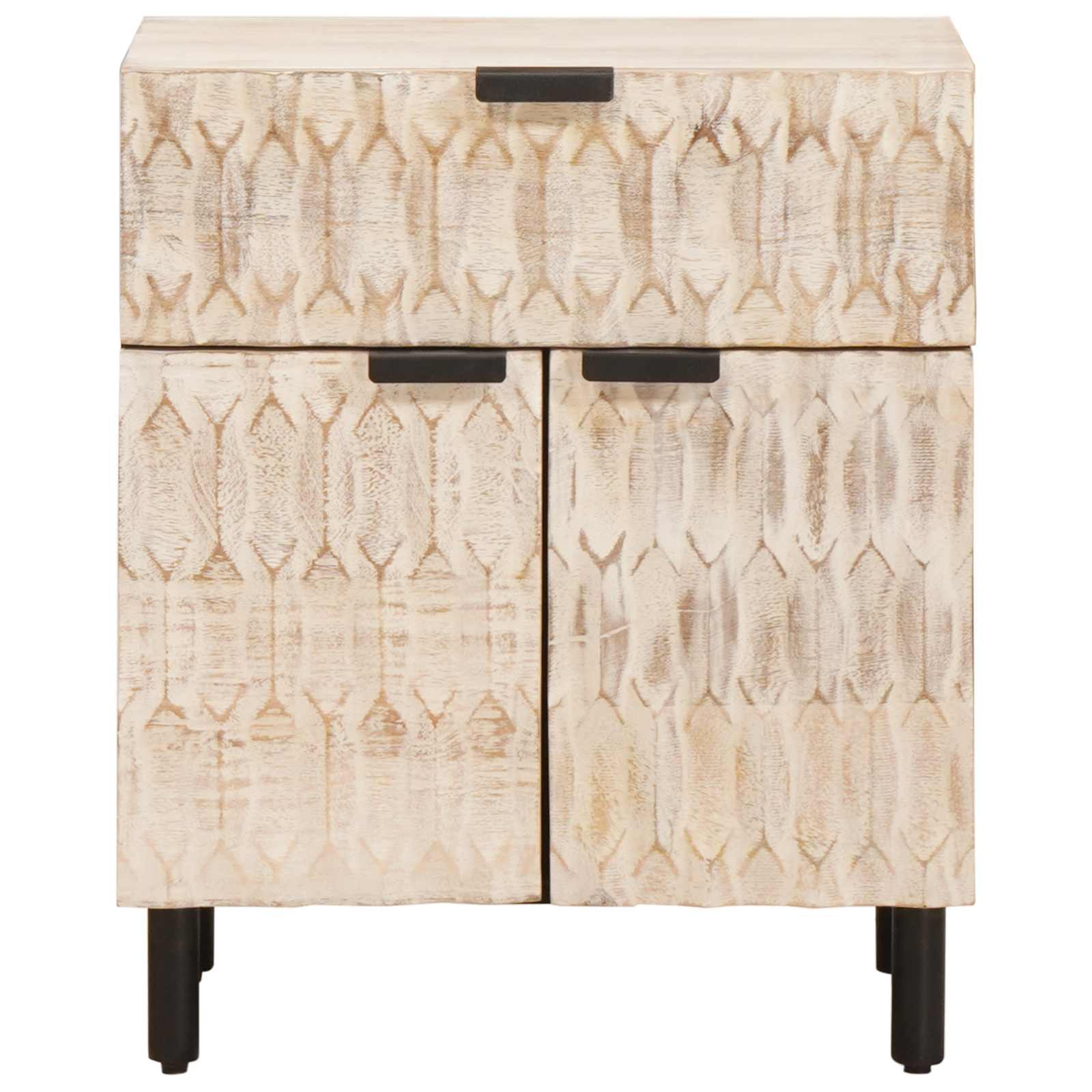 vidaXL Bedside Cabinet White 50 x 33 x 60 cm Solid Mango Wood 3