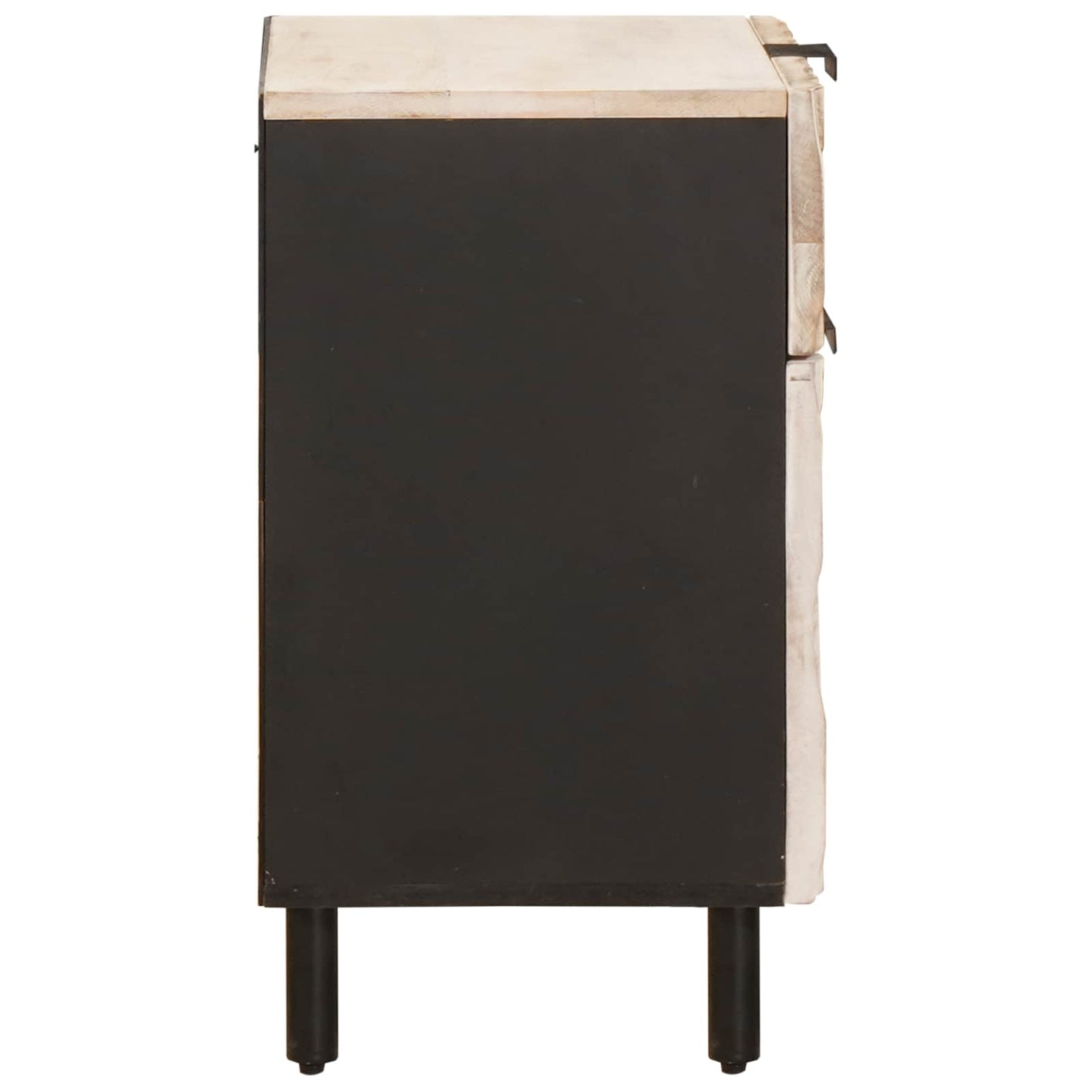vidaXL Bedside Cabinet White 50 x 33 x 60 cm Solid Mango Wood 4
