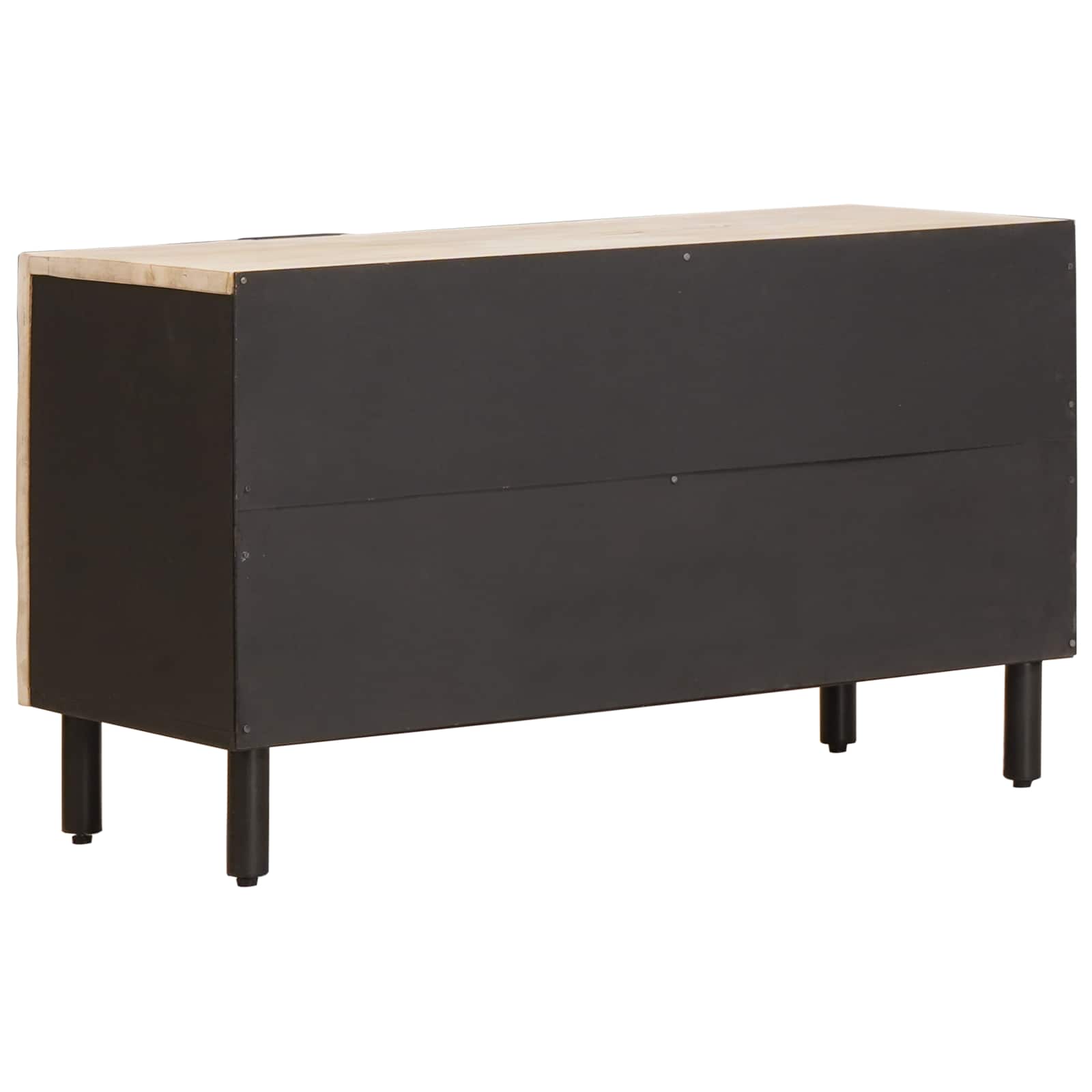 vidaXL TV Cabinet White Wash Finish 80 x 33 x 46 cm Solid Mango Wood 5