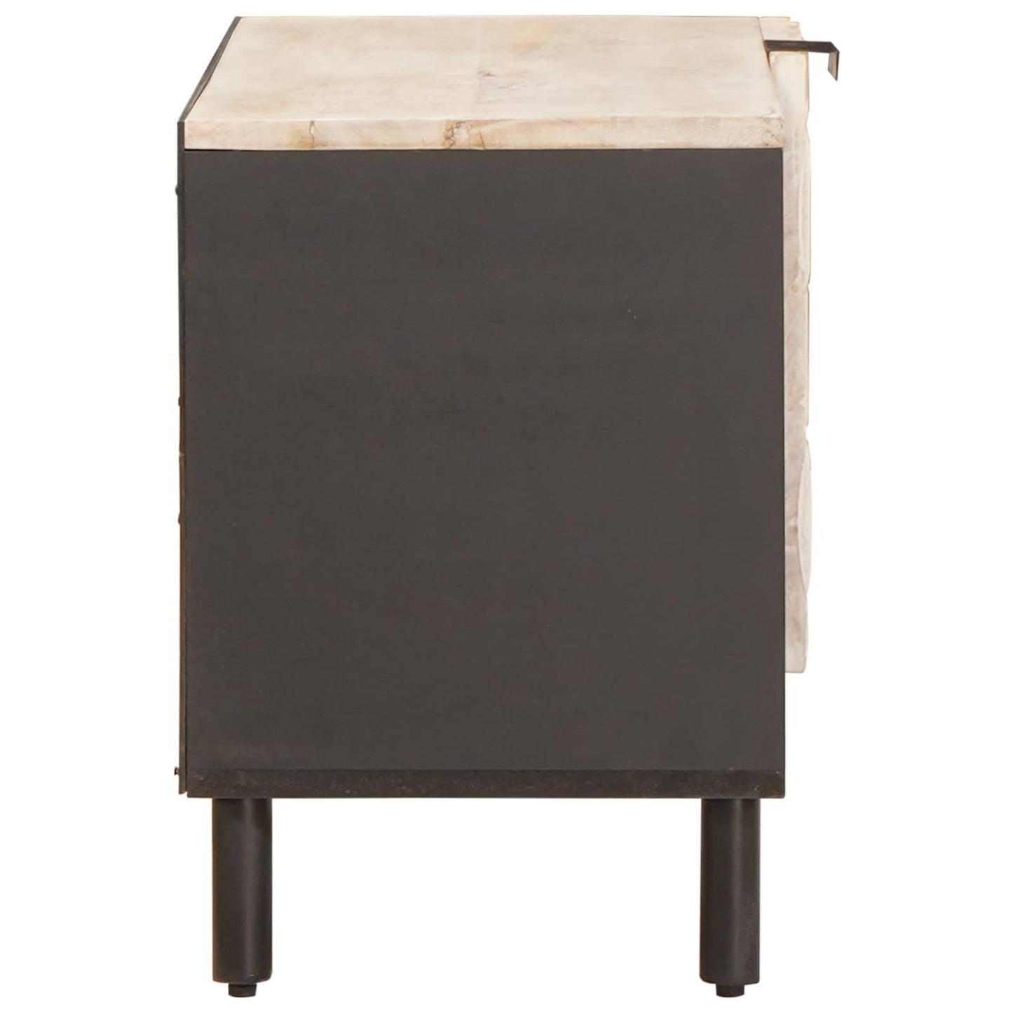 vidaXL TV Cabinet White Wash Finish 80 x 33 x 46 cm Solid Mango Wood 4