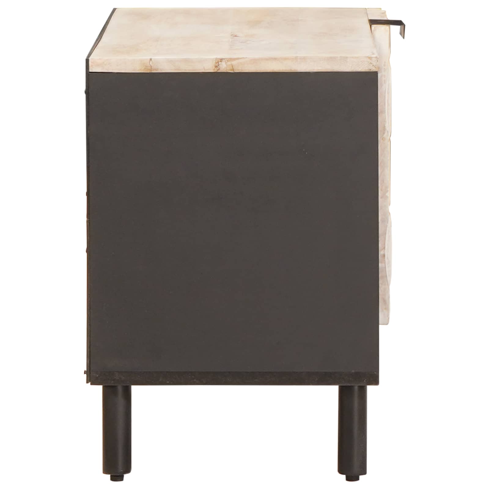 vidaXL TV Cabinet White Wash Finish 80 x 33 x 46 cm Solid Mango Wood 4