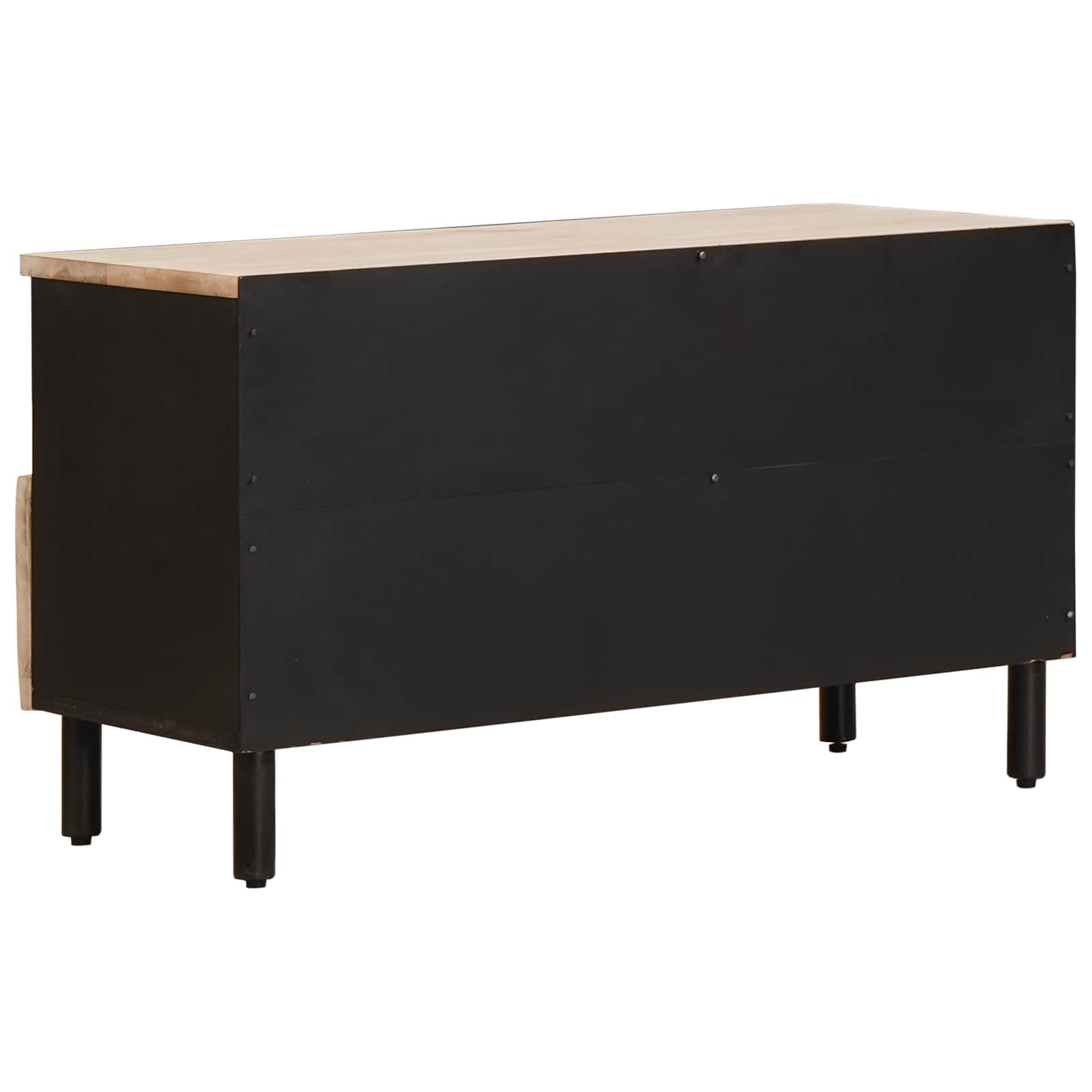 vidaXL TV Cabinet White Wash Finish 80 x 33 x 46 cm Solid Mango Wood 5