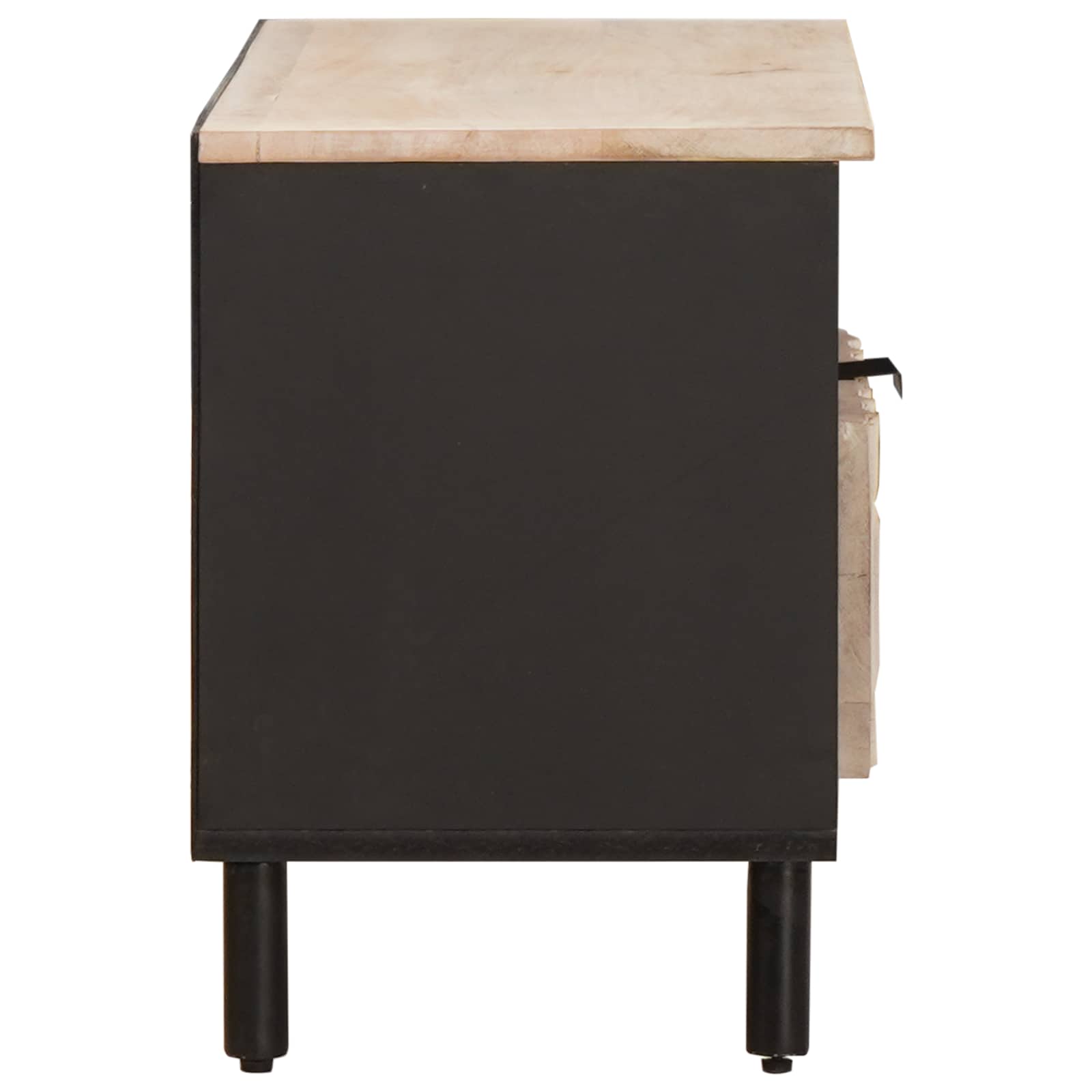 vidaXL TV Cabinet White Wash Finish 80 x 33 x 46 cm Solid Mango Wood 4
