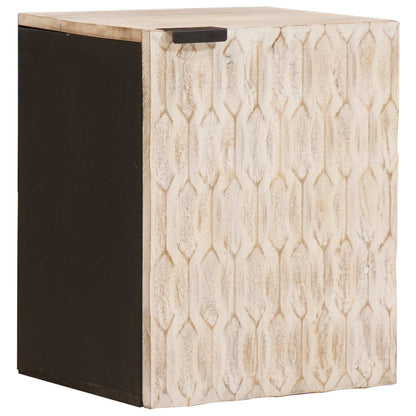 vidaXL Bathroom Hanging Cabinet White 38 x 33 x 48 cm Solid Mango Wood 1
