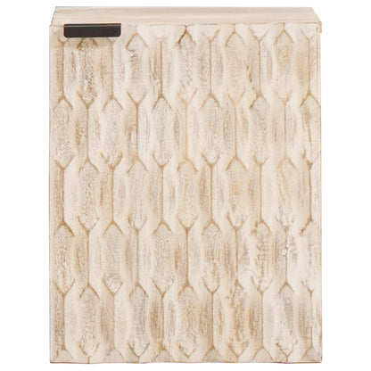 vidaXL Bathroom Hanging Cabinet White 38 x 33 x 48 cm Solid Mango Wood 3