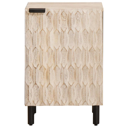 vidaXL Bathroom Cabinet White 38 x 33 x 58 cm Solid Mango Wood 3