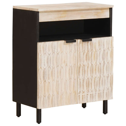 vidaXL Sideboard White Wash Finish 60 x 33 x 75 cm Solid Mango Wood 1