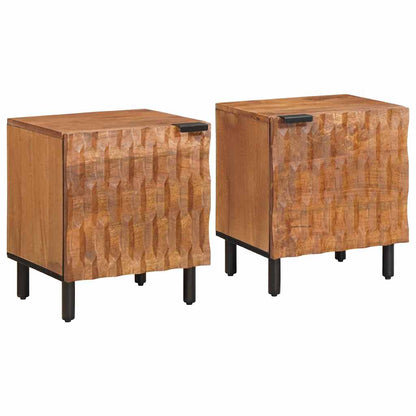 vidaXL Bedside Cabinet 2 pcs Brown 40 x 33 x 46 cm Solid Mango Wood 1