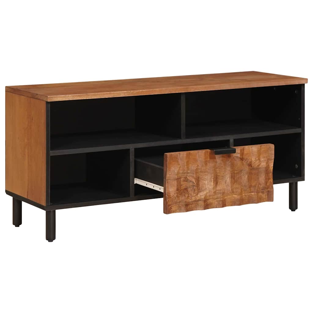 vidaXL TV Cabinet with Drawer Acacia Brown Finish 100 x 33 x 46 cm 2