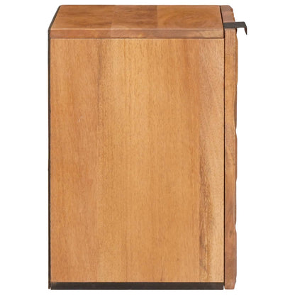 vidaXL Bathroom Hanging Cabinet Brown 38 x 33 x 48 cm Solid Mango Wood 4