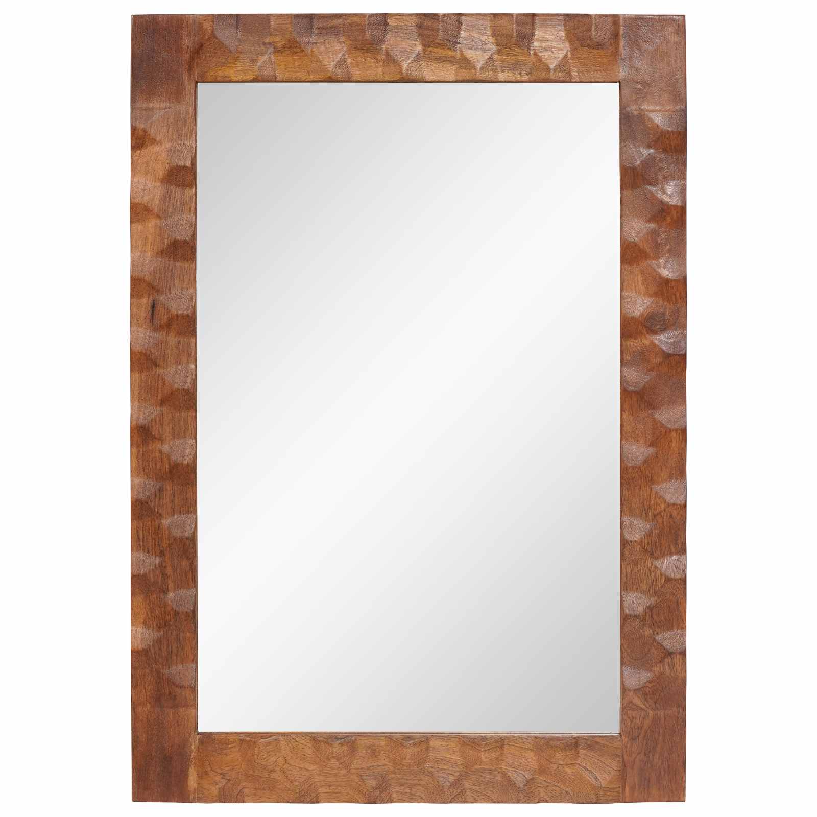 vidaXL Bathroom Mirror Acacia Brown Finish 50 x 70 x 2.5 cm 2