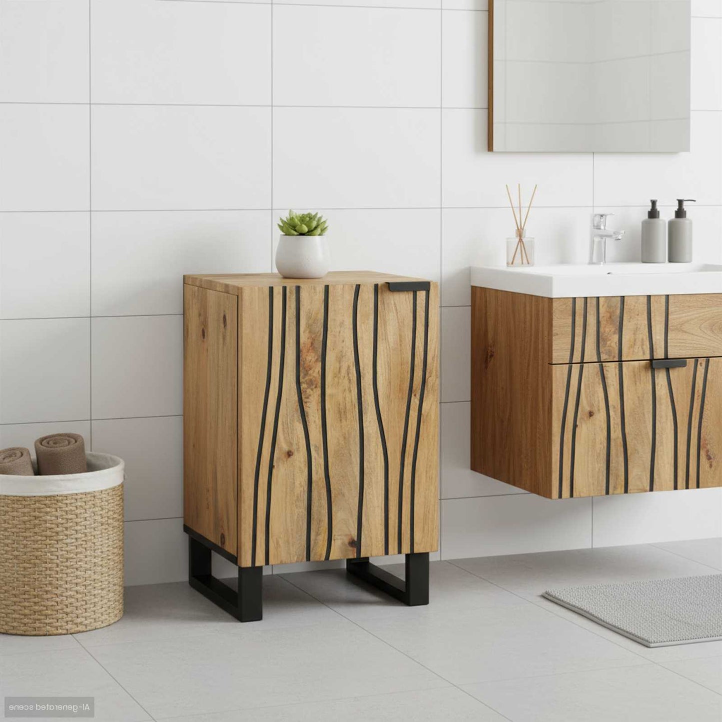 vidaXL Bathroom Sink Cabinet Brown 38 x 33.5 x 58 cm Engineered Wood 1