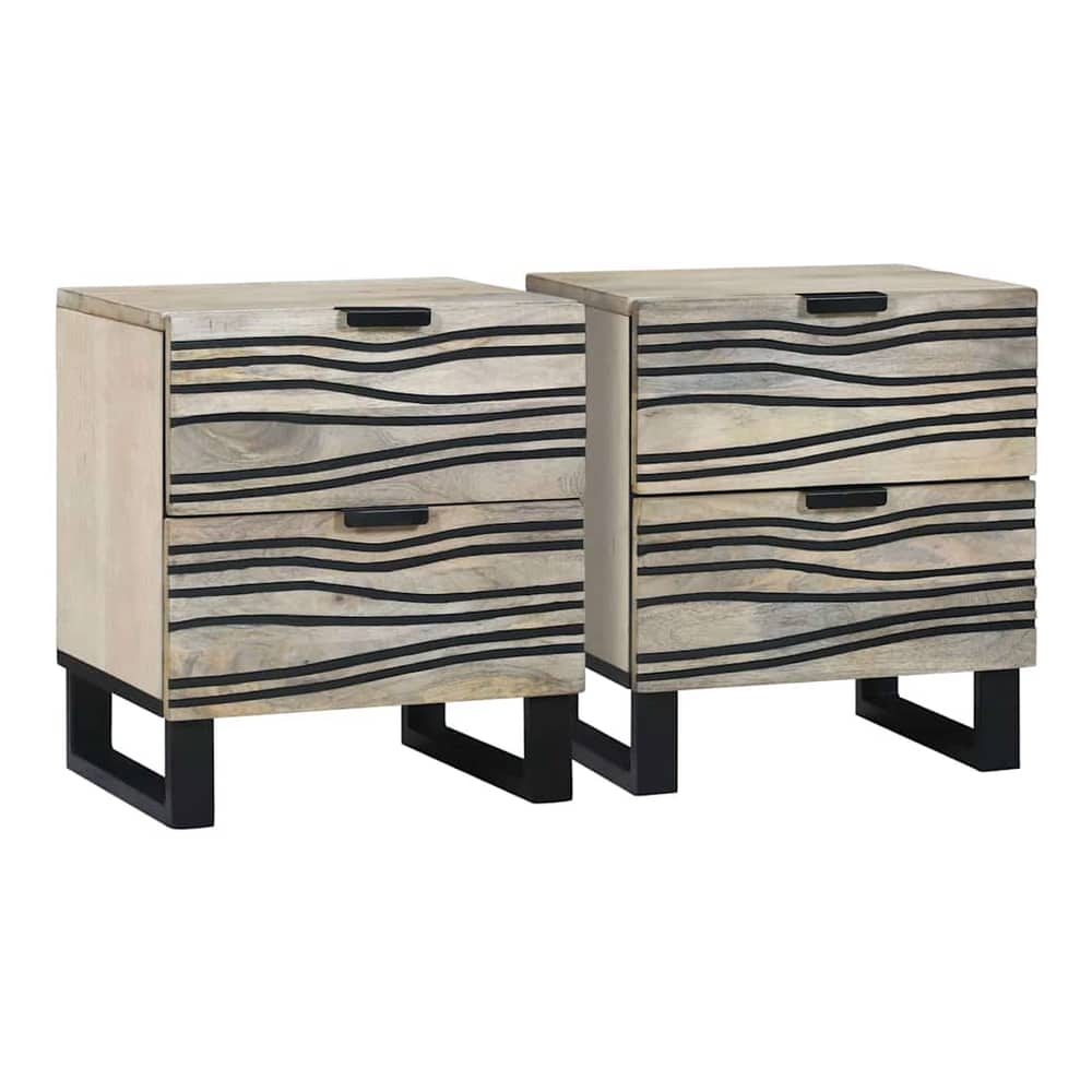 Bedside Cabinet 40 x 33 x 46 cm Engineered Wood White 2