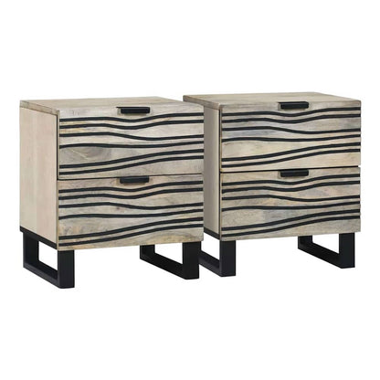 Bedside Cabinet 40 x 33 x 46 cm Engineered Wood White 2
