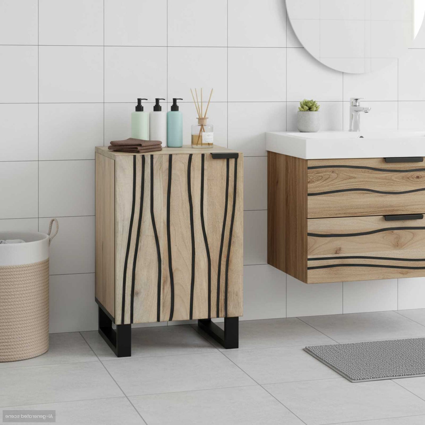 vidaXL Bathroom Sink Cabinet White 38 x 33 x 58 cm Engineered Wood 1