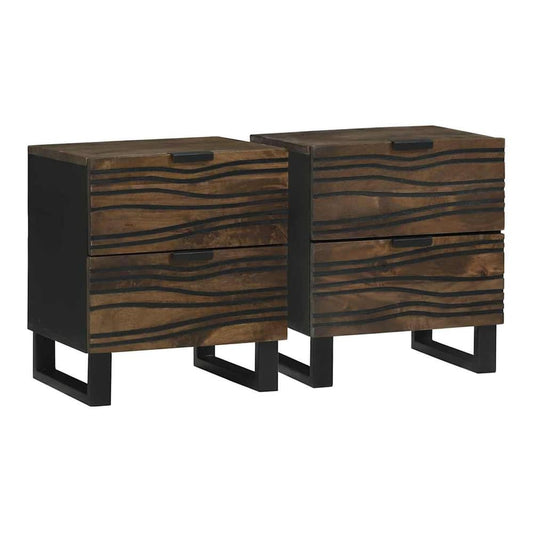 Bedside Cabinet 40 x 33 x 46 cm Engineered Wood Walnut 2