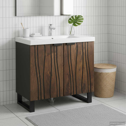 vidaXL Bathroom Sink Cabinet Walnut 62 x 33 x 58 cm Engineered Wood 1