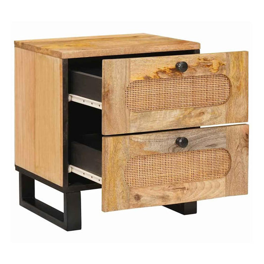 Bedside Cabinet Natural 40 x 33 x 46 cm Solid Mango Wood 1