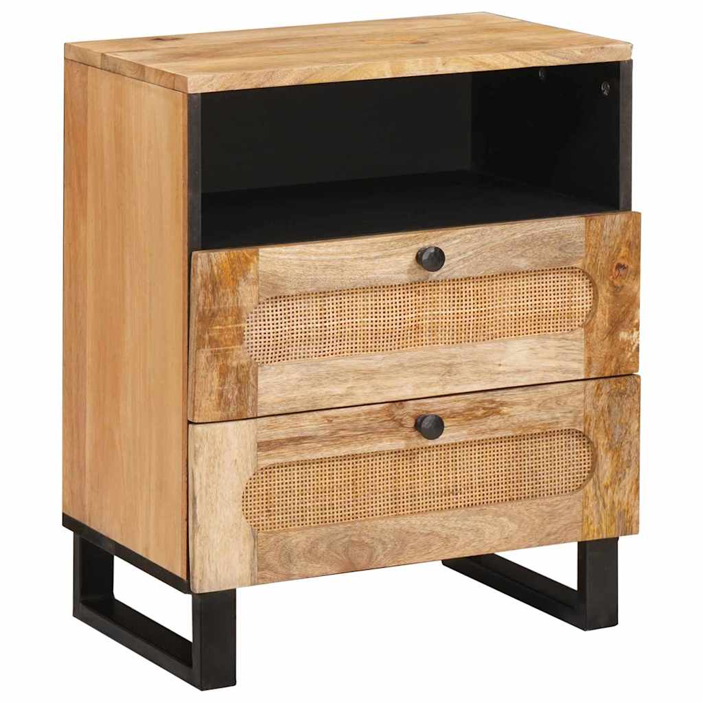 vidaXL Bedside Cabinet Natural 50 x 33 x 62 cm Solid Mango Wood 1