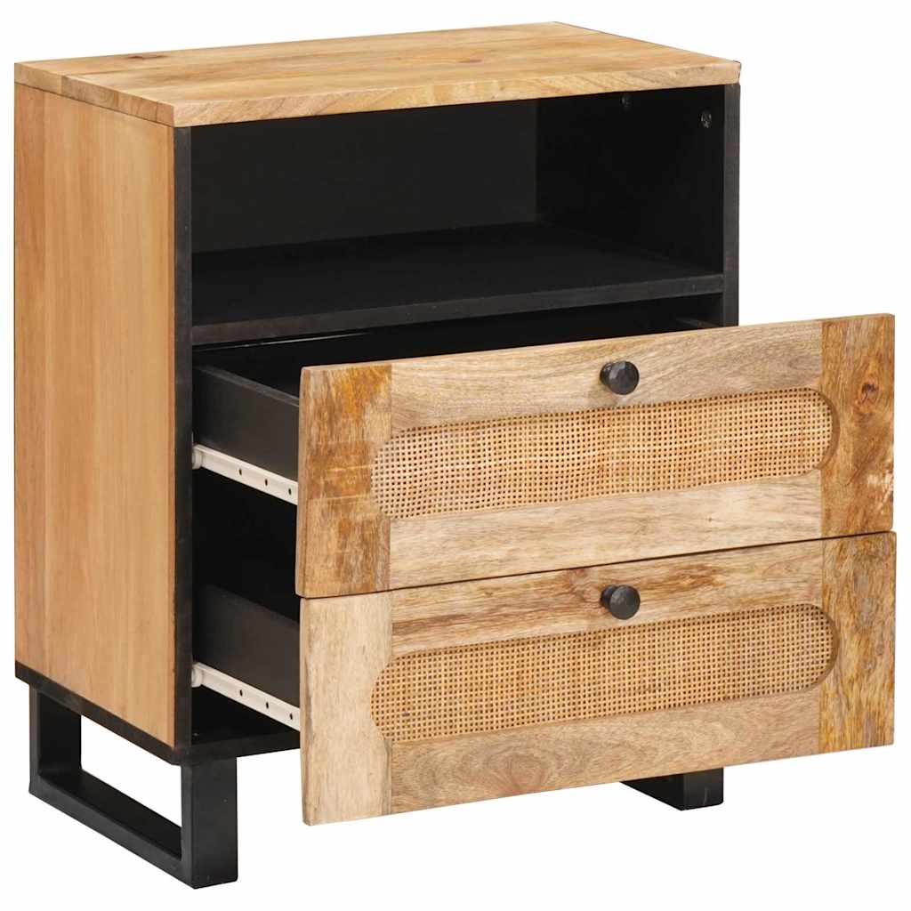 vidaXL Bedside Cabinet Natural 50 x 33 x 62 cm Solid Mango Wood 2