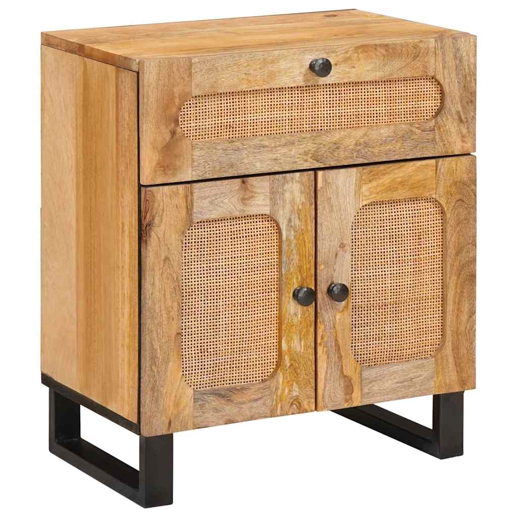 vidaXL Bedside Cabinet Natural 50 x 33 x 60 cm Solid Mango Wood 1