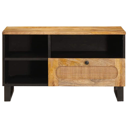 vidaXL TV Cabinet with Drawer Brown 80 x 33 x 46 cm Solid Mango Wood 3
