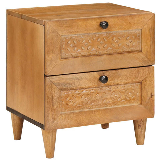 Bedside Cabinet White 40 x 33 x 46 cm Engineered Wood Desert finish