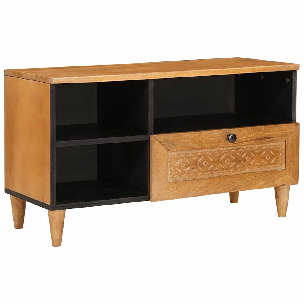 vidaXL TV Cabinet with Drawer 80 x 33 x 46 cm Solid Mango Wood 1