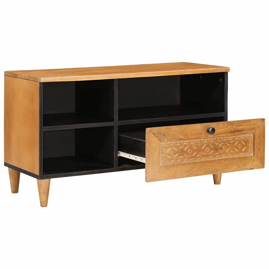 vidaXL TV Cabinet with Drawer 80 x 33 x 46 cm Solid Mango Wood 2