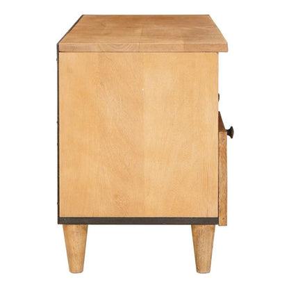 TV Cabinet with Drawer 100 x 33 x 46 cm Solid Mango Wood Light brown (desert finish)