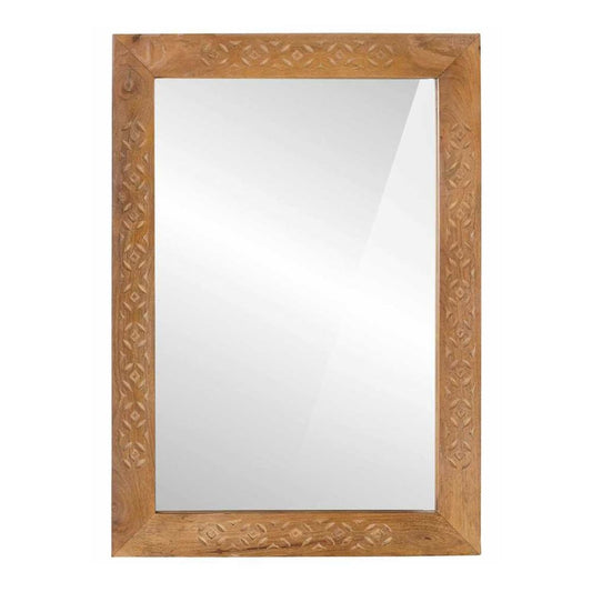 Wall Mirror 70 x 50 cm Engineered Wood and Glass Rectangular Light brown (desert finish)