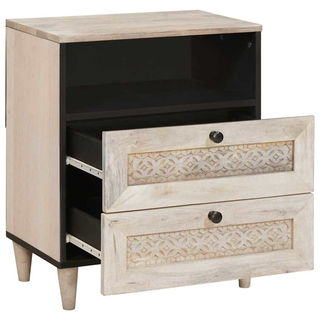 vidaXL Bedside Cabinet White 50 x 33 x 62 cm Engineered Wood 2