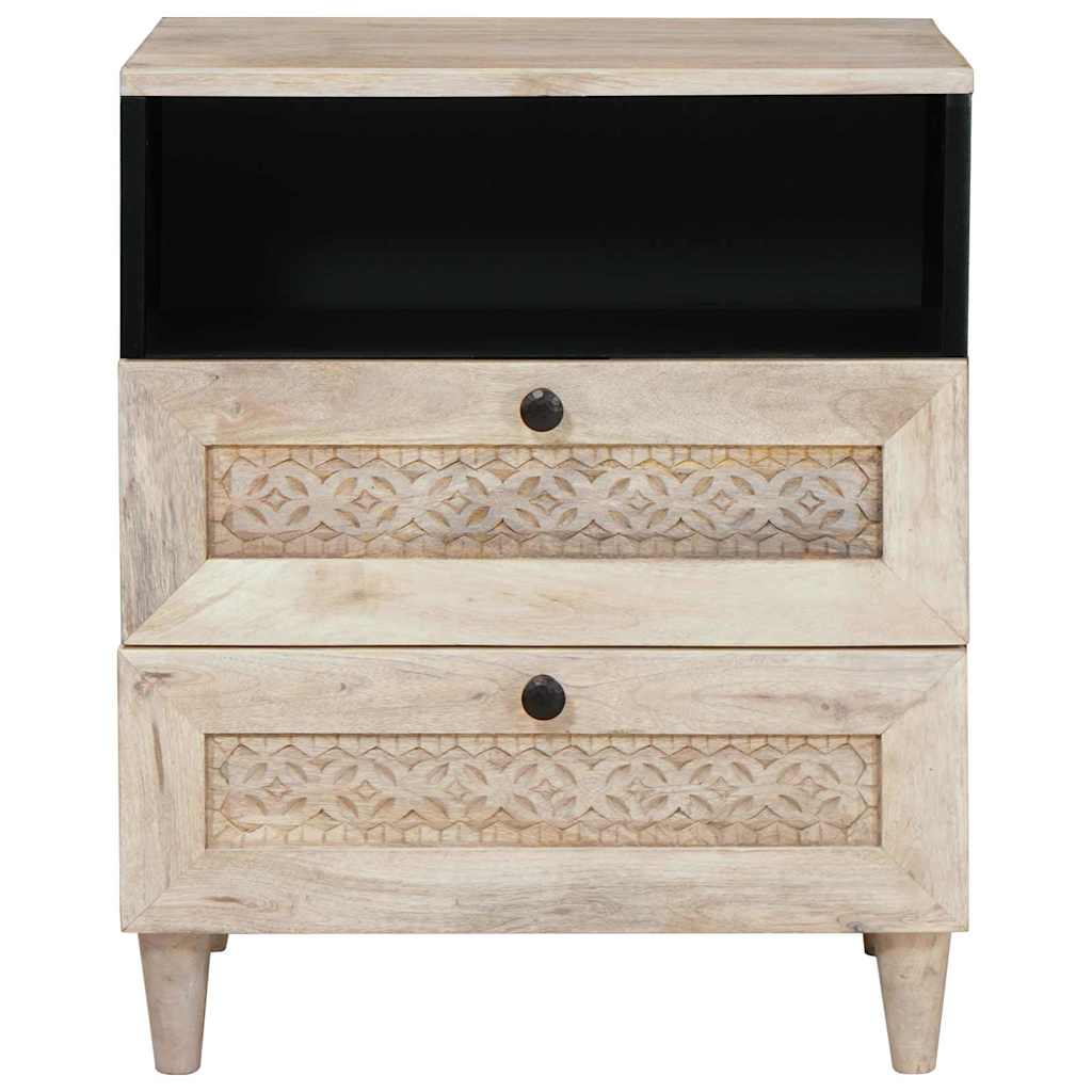Bedside Cabinet White 50 x 33 x 62 cm Engineered Wood White (bleached finish)