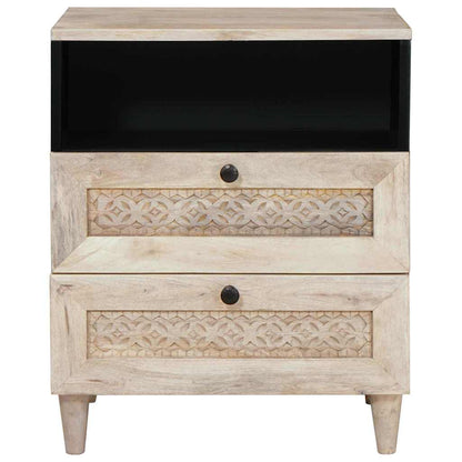 Bedside Cabinet White 50 x 33 x 62 cm Engineered Wood White (bleached finish)