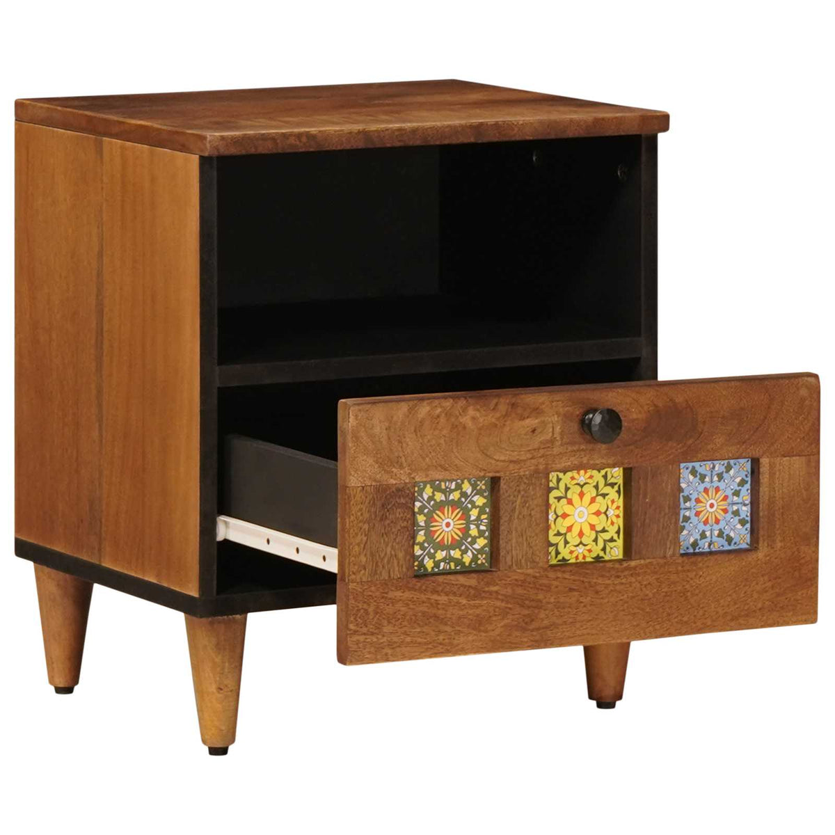 vidaXL Bedside Cabinet Brown 40 x 33 x 46 cm Solid Mango Wood 3
