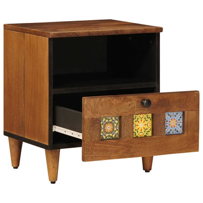 vidaXL Bedside Cabinet Brown 40 x 33 x 46 cm Solid Mango Wood 3