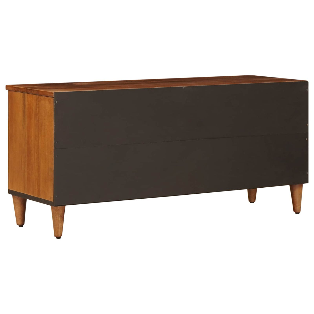 vidaXL TV Cabinet with Drawer Walnut 100 x 33 x 46 cm Solid Mango Wood 6