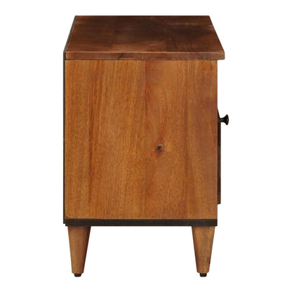 TV Cabinet with Shelf 100 x 33 x 46 cm Solid Mango Wood Walnut