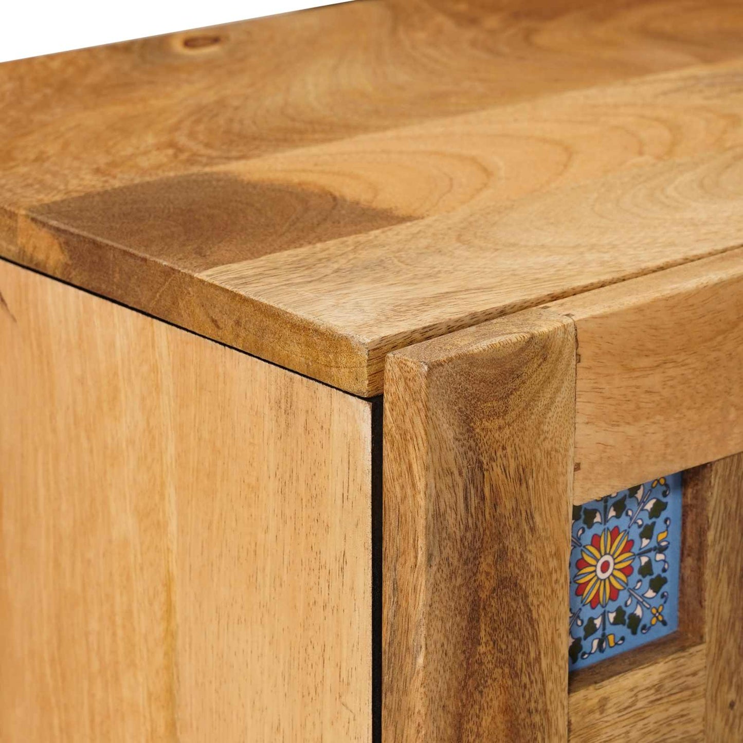 vidaXL Bedside Cabinet Natural 40 x 33.5 x 46 cm Solid Mango Wood 6