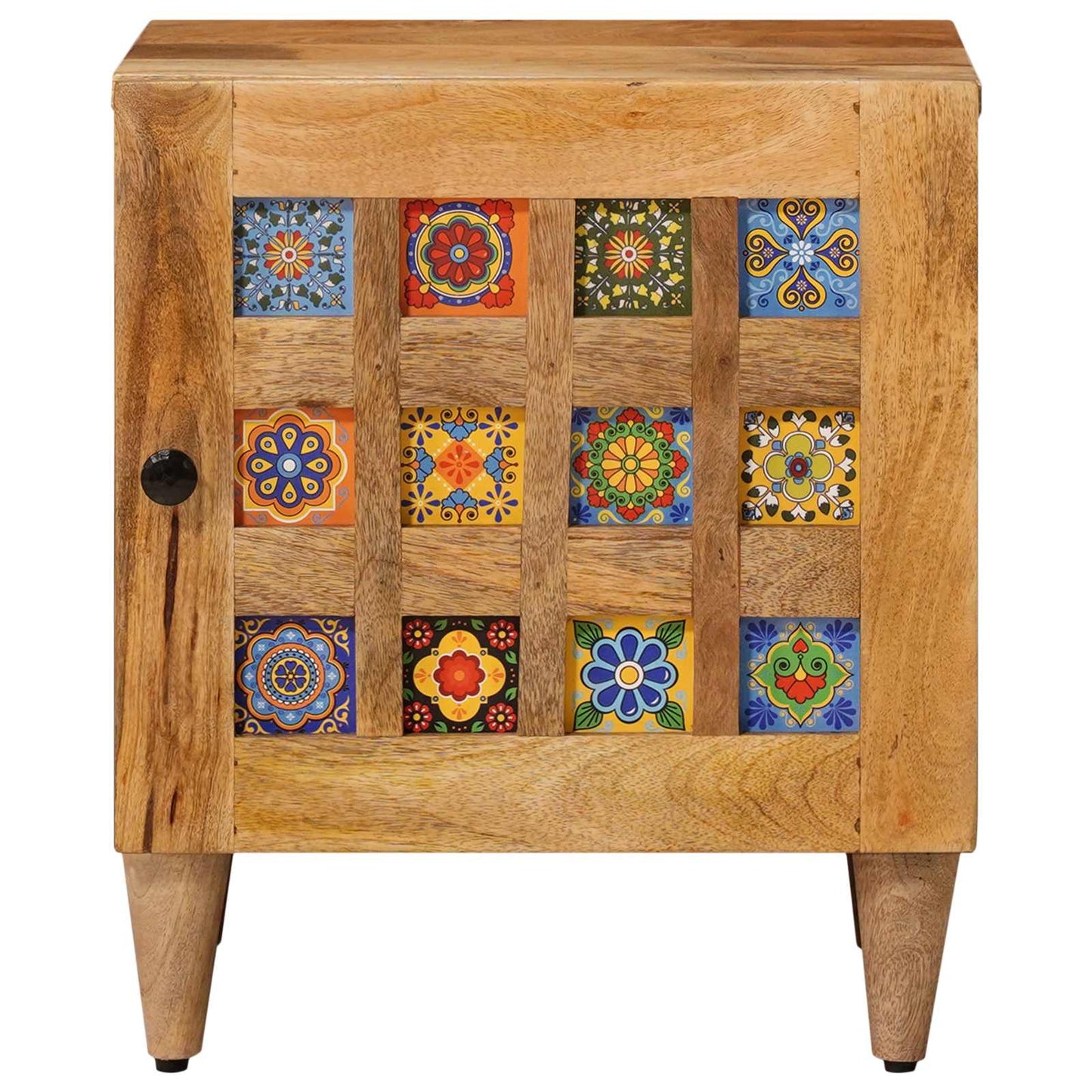 vidaXL Bedside Cabinet Natural 40 x 33.5 x 46 cm Solid Mango Wood 3
