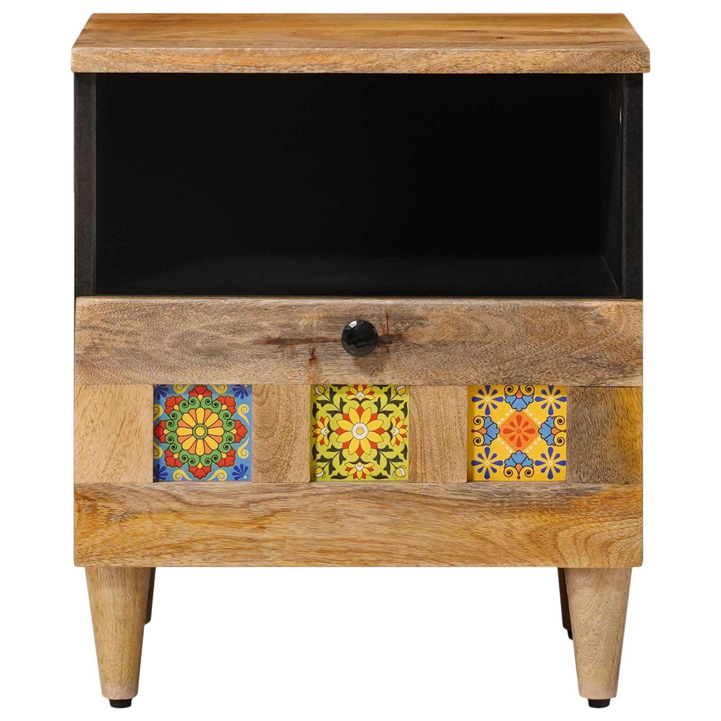 vidaXL Bedside Cabinet Natural 40 x 33 x 46 cm Solid Mango Wood 3