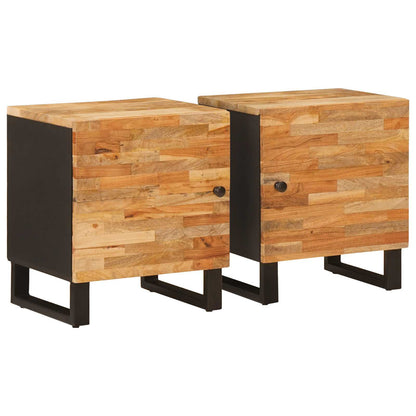 vidaXL Bedside Cabinet 2 pcs Brown 40 x 33 x 46 cm Solid Mango Wood 1
