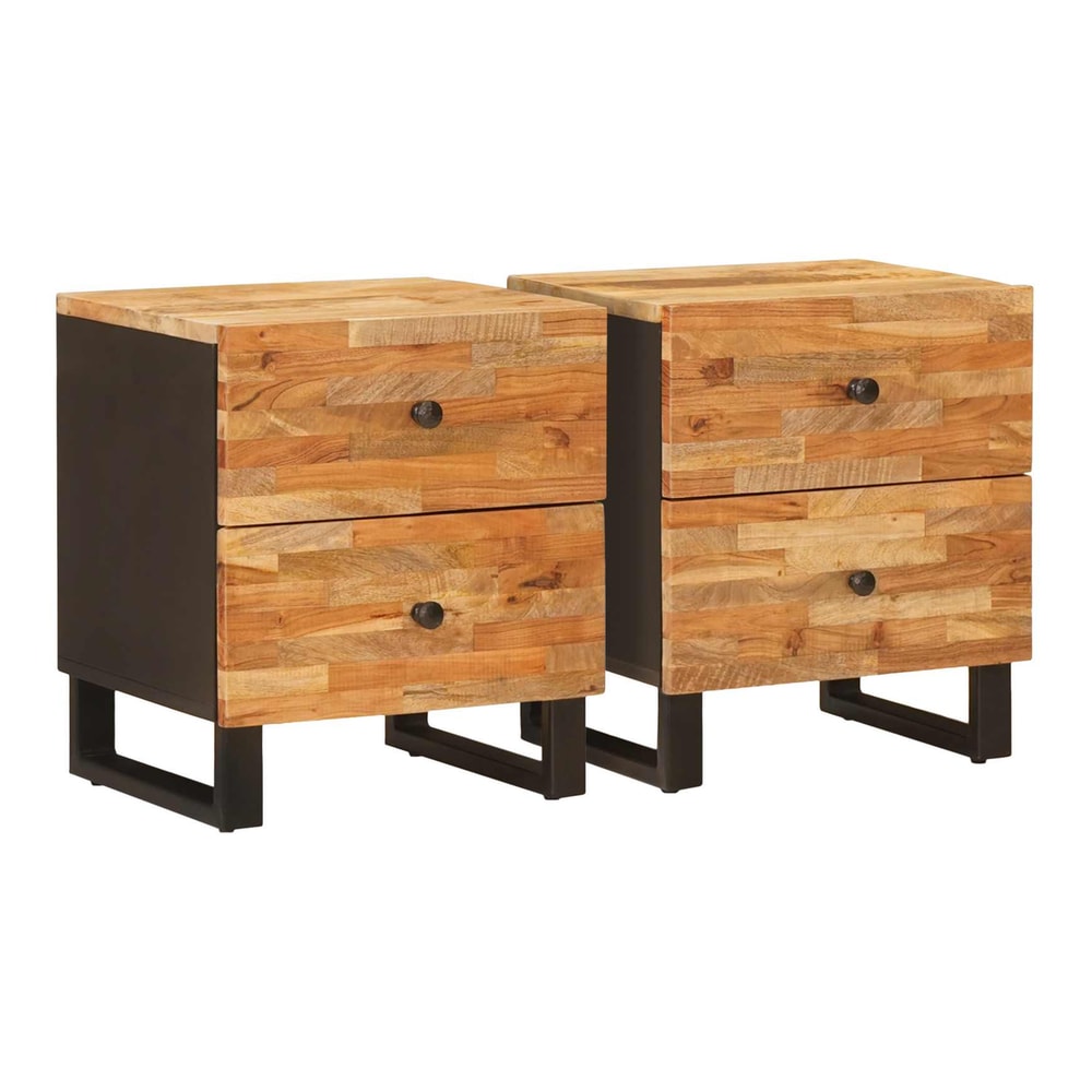 Bedside Cabinet Brown 40 x 33 x 46 cm Solid Mango Wood 2