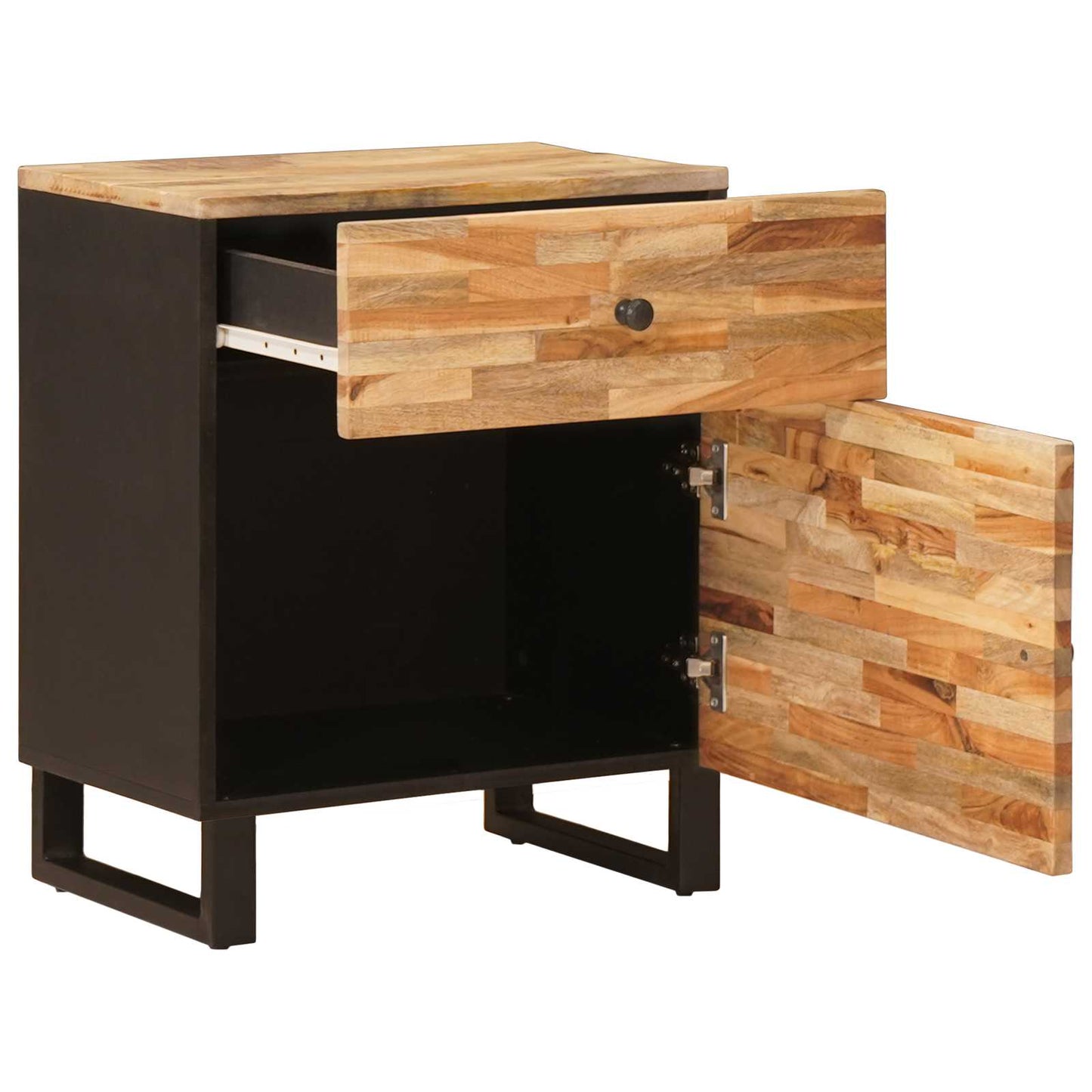 vidaXL Bed cabinet Brown 50 x 33 x 60 cm Solid Mango Wood 2