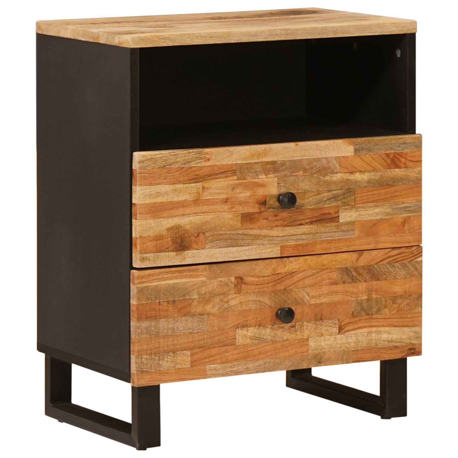 vidaXL Bed cabinet Brown 50 x 33 x 62 cm Solid Mango Wood 1
